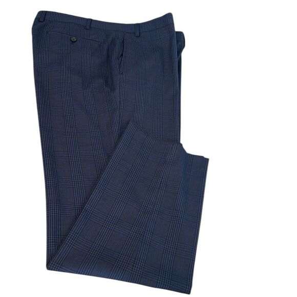 Lauren Ralph Lauren Men’s Classic Fit Blue Plaid Dress Pants Black Label 40Wx30L - Picture 1 of 14